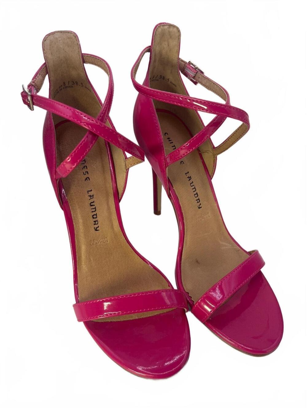Chinese Laundry Barbie Strappy High Heels Size 8 Patent Leather Dress Sandals